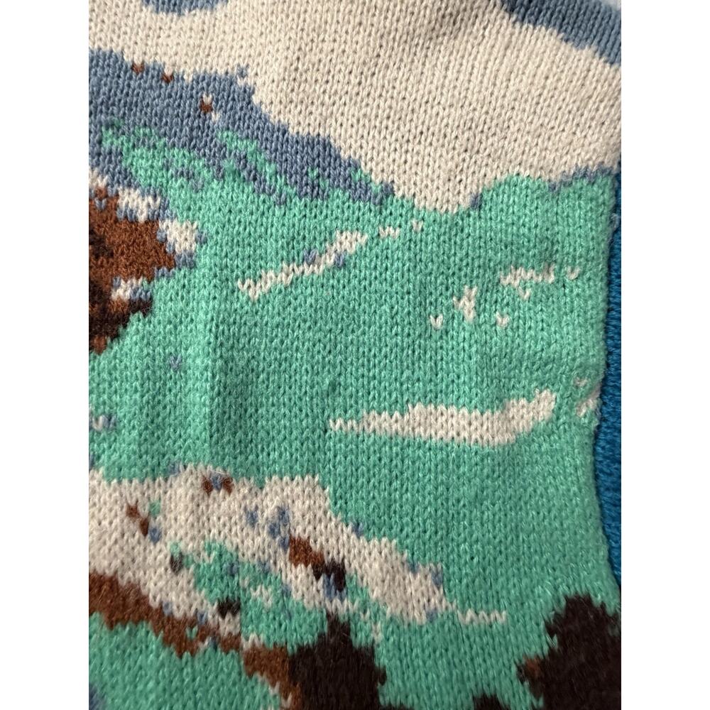 BDG Urban Outfitters Mountain Landscape Knit Sweater S Half Zip Cropped Montana - Picture 11 of 11